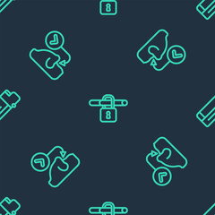 Set line No smoking, Healthy breathing and Lighter on seamless pattern. Vector