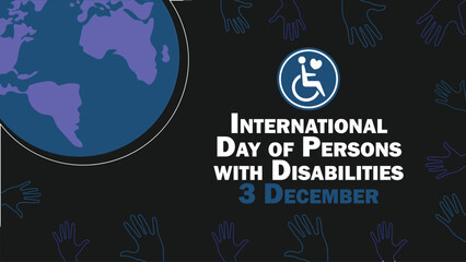 International Day of Persons with Disabilities vector banner design. Happy International Day of Persons with Disabilities modern minimal graphic poster illustration.