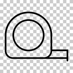 Measurement tape icon, measure tool concept design symbol, instrument flat vector illustration