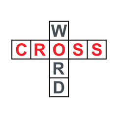 Crossword concept icon, cross word graphic symbol, web flat vector illustration