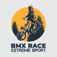 BMX Race Extreme Sport Bicycle Outdoor Yellow Vintage Logo Emblem Badge