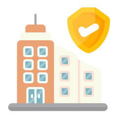 Business Insurance Flat Multicolor Icon