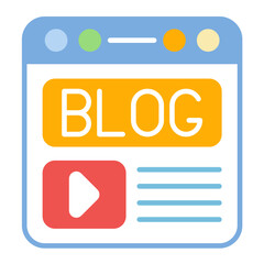 Blogging Flat Multicolor Icon