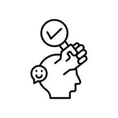 Self Affirmation icon. outline icon