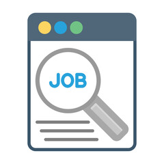 Job Search Website Flat Multicolor Icon