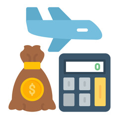 Budget Tour Flat Multicolor Icon