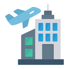 City Vacation Flat Multicolor Icon