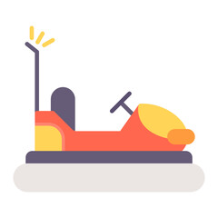 Bumper Cars Flat Multicolor Icon