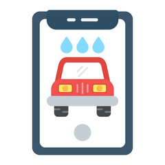 Car Wash App Flat Multicolor Icon