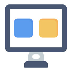 Monitor Flat Multicolor Icon