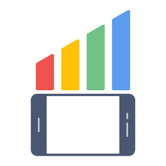 Phone Signal Flat Multicolor Icon