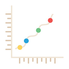 Marked Scatter With Smooth Lines Flat Multicolor Icon