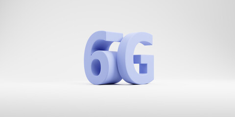 6G sign over white background