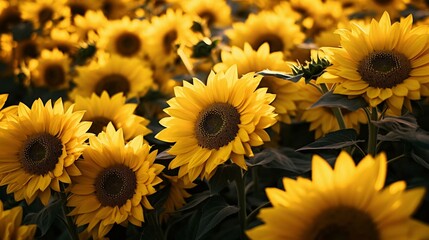 Fototapeta premium a group of yellow flowers