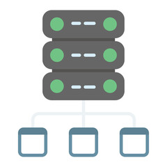 Data Modeling Flat Multicolor Icon