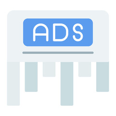 Ads Paper Flat Multicolor Icon