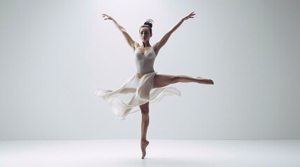 a person in a white dress jumping