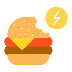 Eating Quickly Flat Multicolor Icon