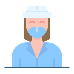 Face Shield Flat Multicolor Icon