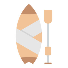 Paddleboarding Flat Multicolor Icon