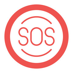 Sos Flat Multicolor Icon