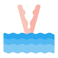 Obraz premium Synchronized Diving Flat Multicolor Icon