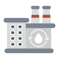 Global Waste Production Flat Multicolor Icon