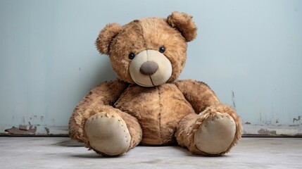 a stuffed bear on a table