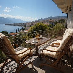Fototapeta premium restaurant on the sea