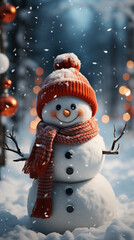 Obraz premium snowman christmas new year's 2024, for the phone storis Stories REELS REELS RILS short shorts 9:16 [9:16]