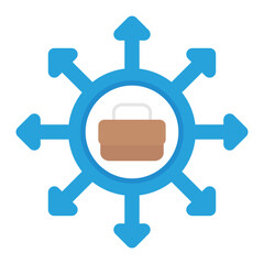 Recruitment Industry Flat Multicolor Icon