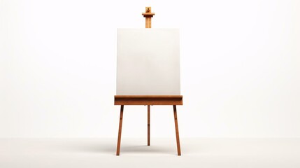 a wooden cross on a white podium