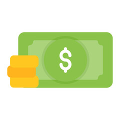 Currency Flat Multicolor Icon - obrazy, fototapety, plakaty
