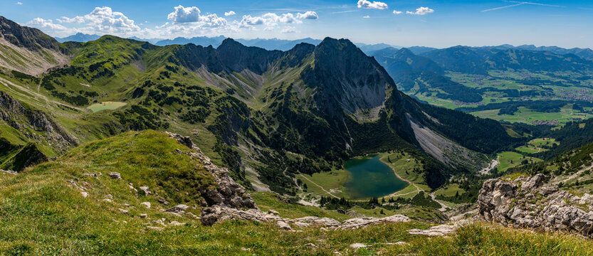 Mountain tour from Entschenkopf to Rubihorn and Gaisalpsee in the Allgau Alps near Reichenbach