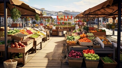 a market with many fruits