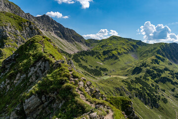 Mountain tour from Entschenkopf to Rubihorn and Gaisalpsee in the Allgau Alps near Reichenbach