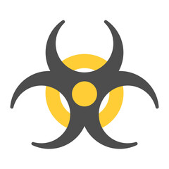 Naklejka premium Bio Hazard Flat Multicolor Icon