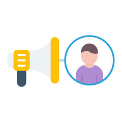 Obraz premium Social Reach Flat Multicolor Icon