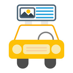 Car Display Flat Multicolor Icon