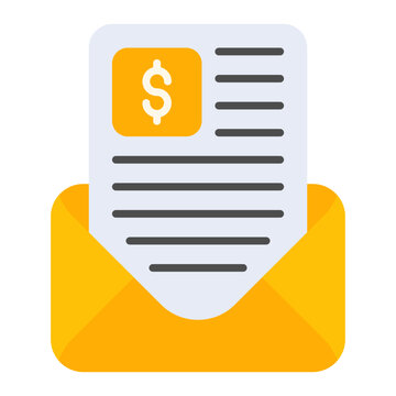 Pay Slip Flat Multicolor Icon