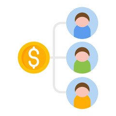 Income Distribution Flat Multicolor Icon