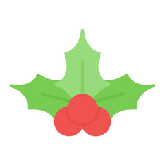 Mistletoe Flat Multicolor Icon