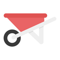 Wheel Barrow Flat Multicolor Icon