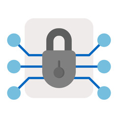 Encrypted Data Flat Multicolor Icon