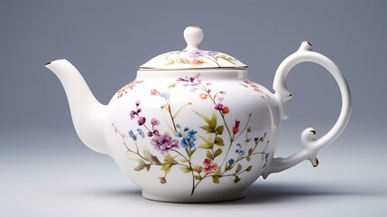 a teapot with flowers
