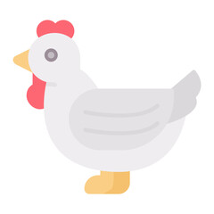 Chicken Flat Multicolor Icon