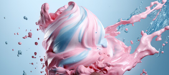 splash of colorful ice cream, vanilla blue, strawberry 5