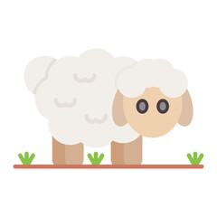 Sheep Flat Multicolor Icon