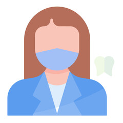 Dentist Female Flat Multicolor Icon