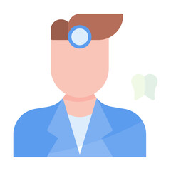 Dentist Male Flat Multicolor Icon